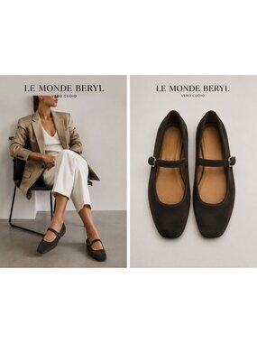 Le Monde Béryl Ballet Mary Jane Brown Suede Flats EU 41 Made in Italy